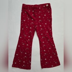Baby Gap Red Floral Print Flare Pull-On Leggings Toddler Girls Pants 3 Years